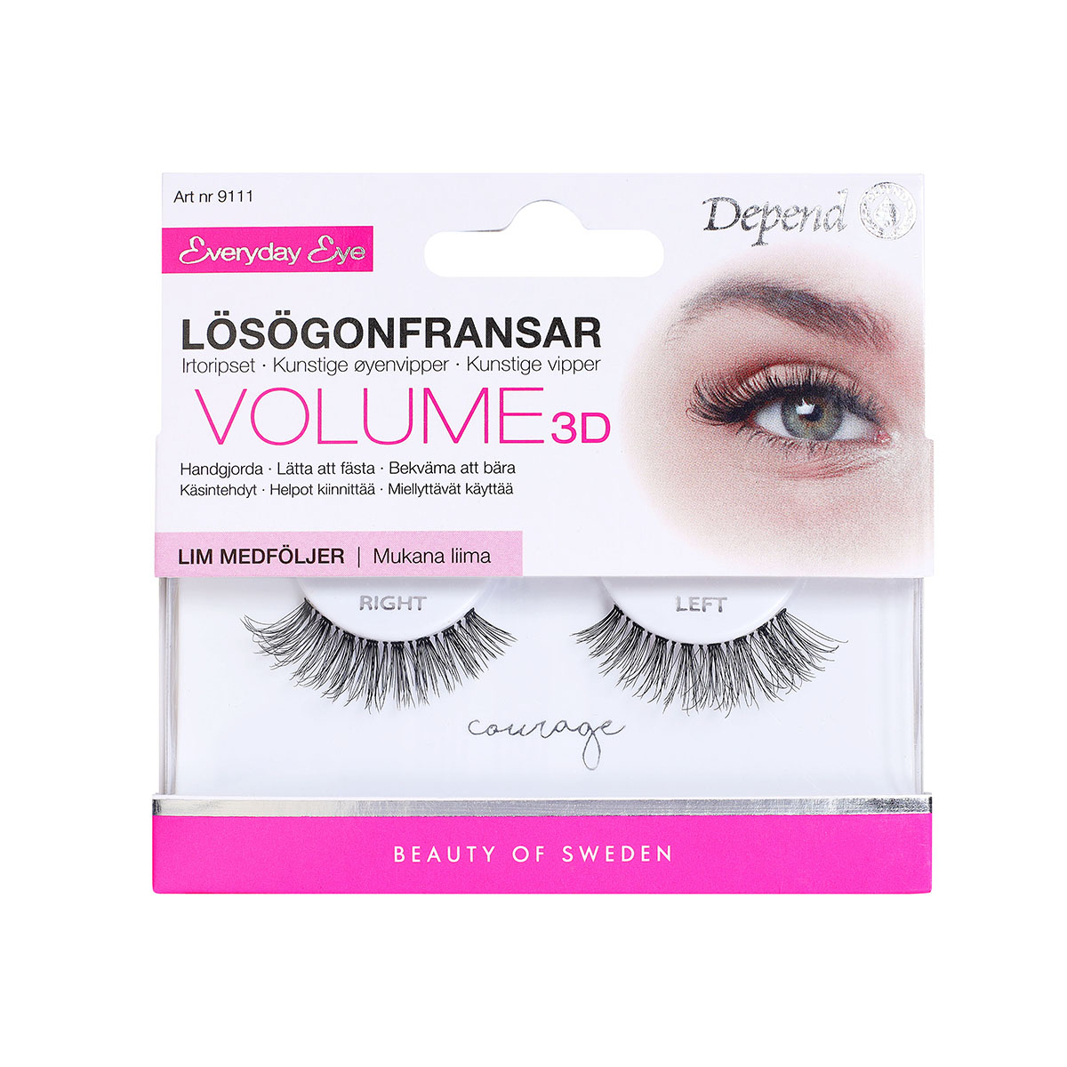Depend 9111 Eyelashes Volume 3D Courage