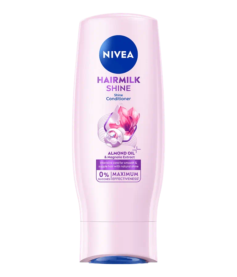 NIVEA балсам за коса 200мл Hairmilk Shine розов