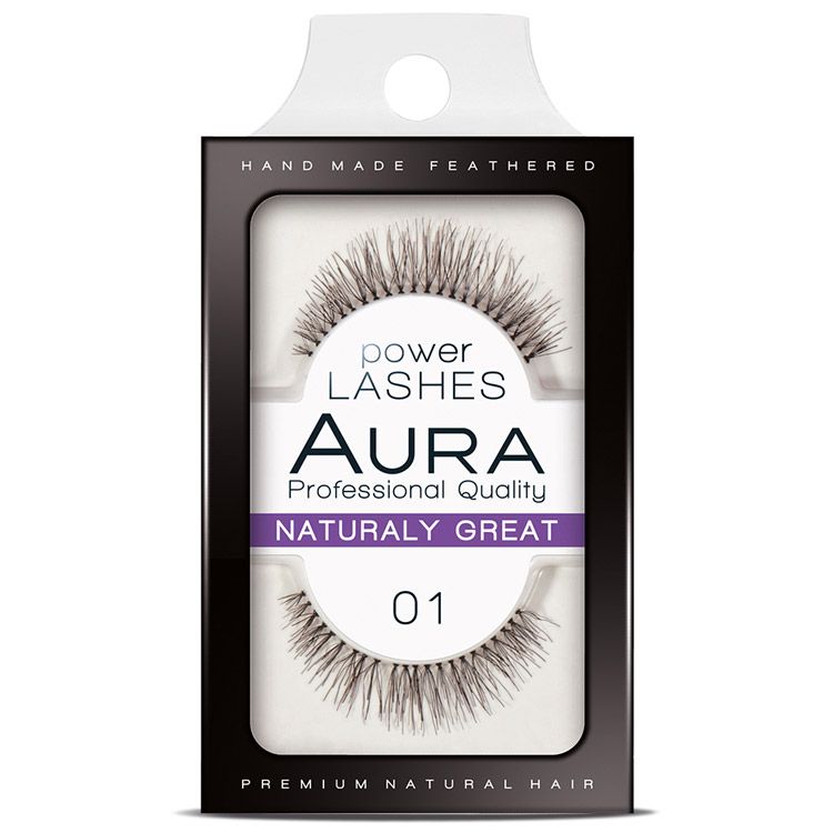Аура Power Lashes False Eyelashes 01 Naturaly Great