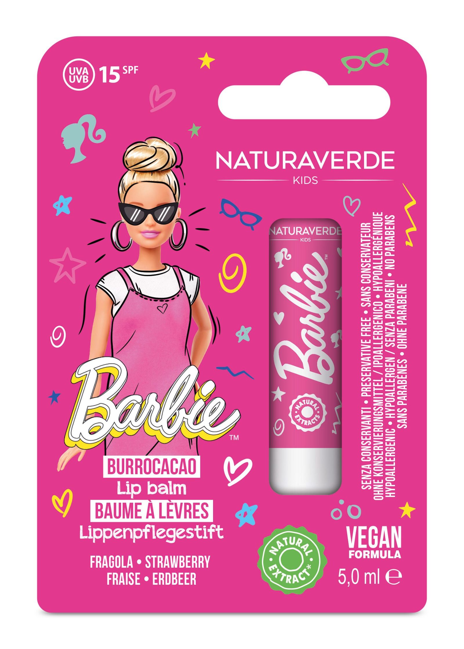 Натураверде Barbie Strawberry Lip Balm SPF15 5.7 мл