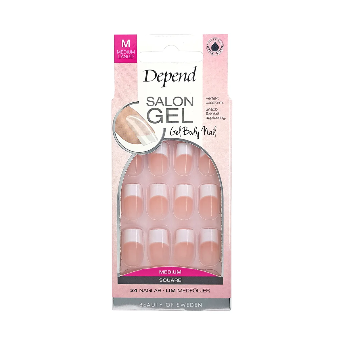 Depend 80022 Salon Gel Rosa Medium set 24pcs