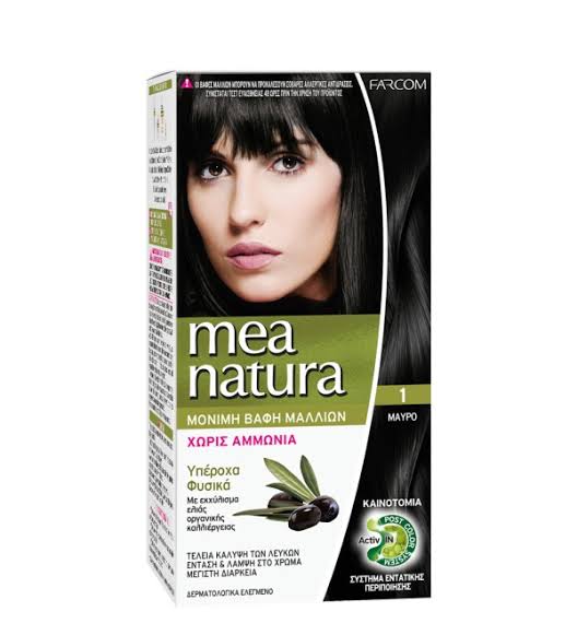 Farcom Mea Natura боя за коса без амоняк №1 Черно