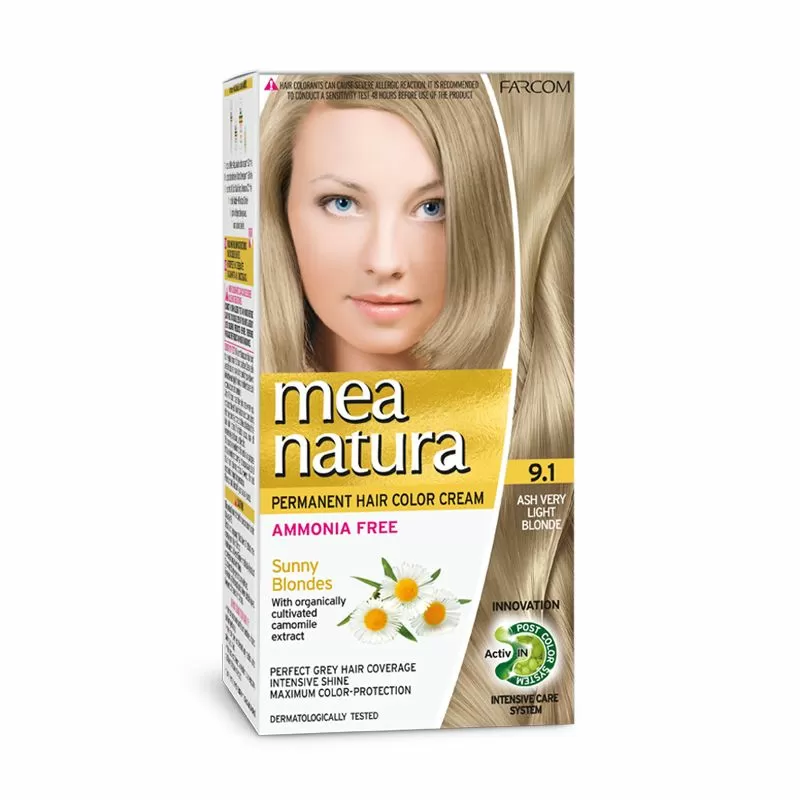 Farcom Mea Natura боя за коса без амоняк №9.1 Много светло рус пепелен