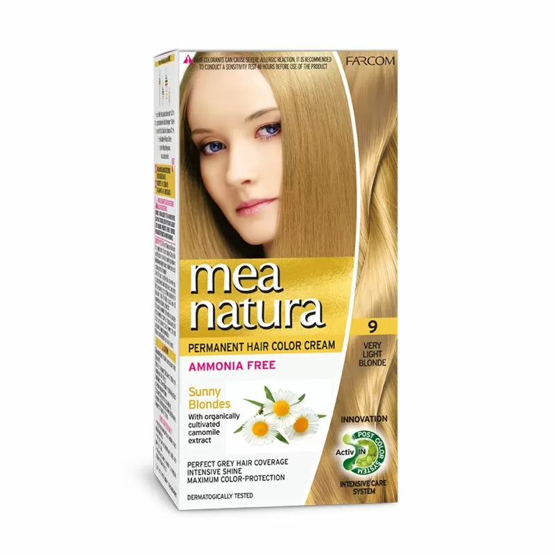 Farcom Mea Natura боя за коса без амоняк №9 Много светло русо