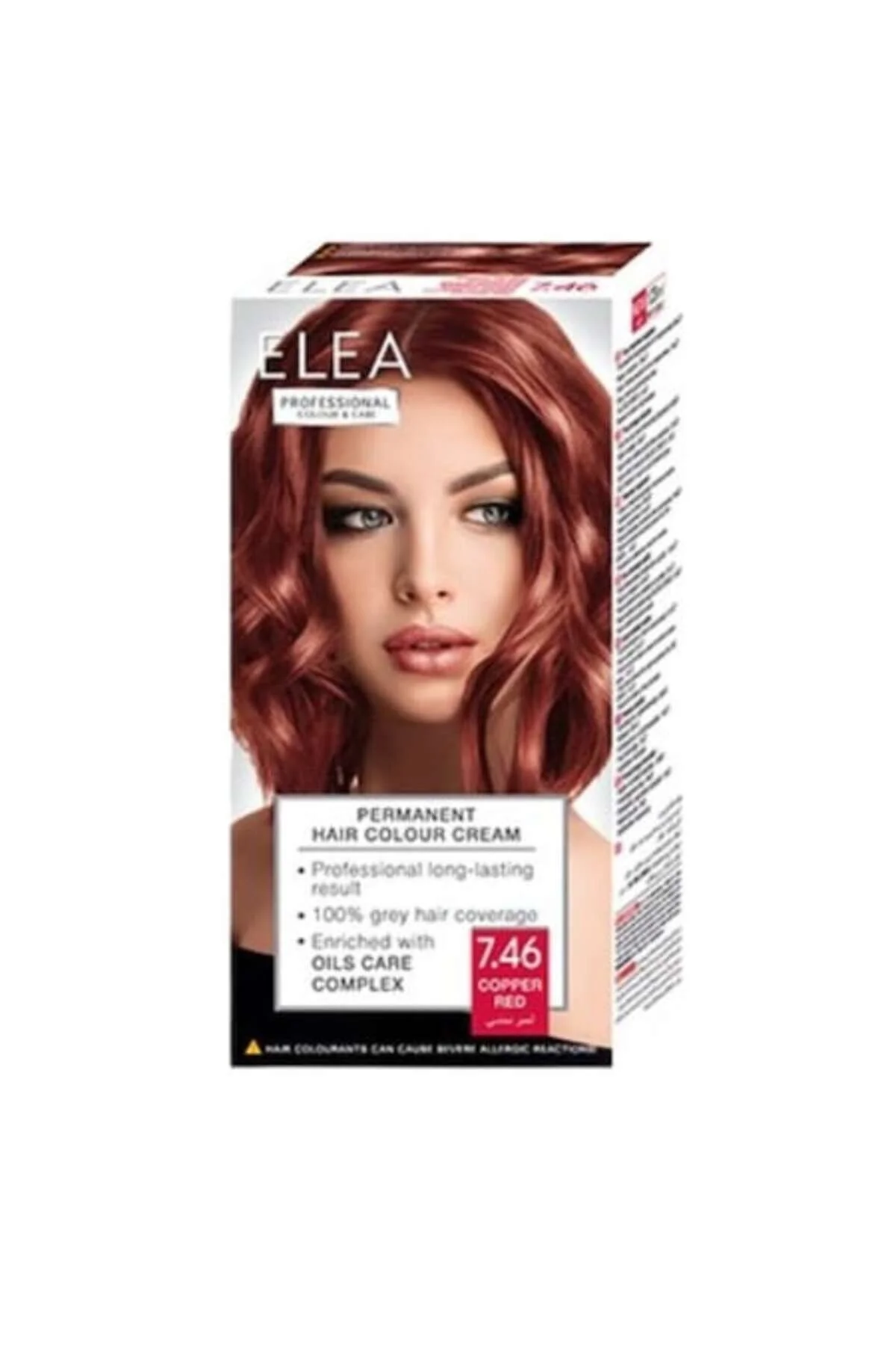 Elea Permanent Cream Hair Colour 7.46 Copper Red, 123ml