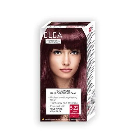 Elea Permanent Cream Hair Colour 5.22 Dark Mahogany, 123ml