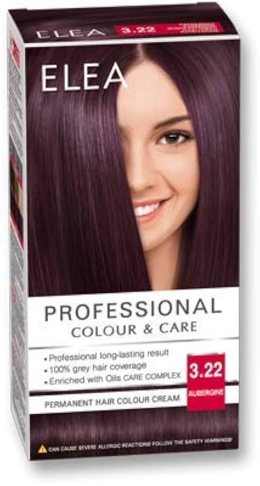 Elea Permanent Cream Hair Colour 3.22 Aubergine, 123ml