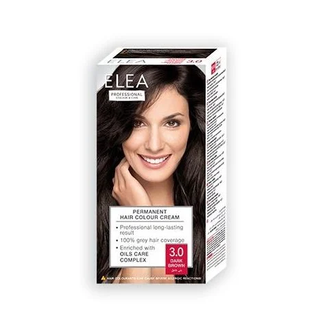Elea Permanent Cream Hair Colour 3.0 Dark Brown, 123ml