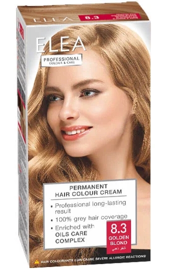 Elea Permanent Cream Hair Colour 8.3 Golden Blond, 123ml