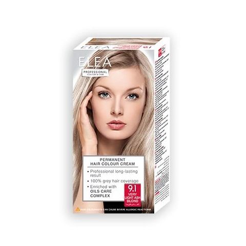 Elea Permanent Cream Hair Colour 9.1 Very Light Ash Blond, 123ml