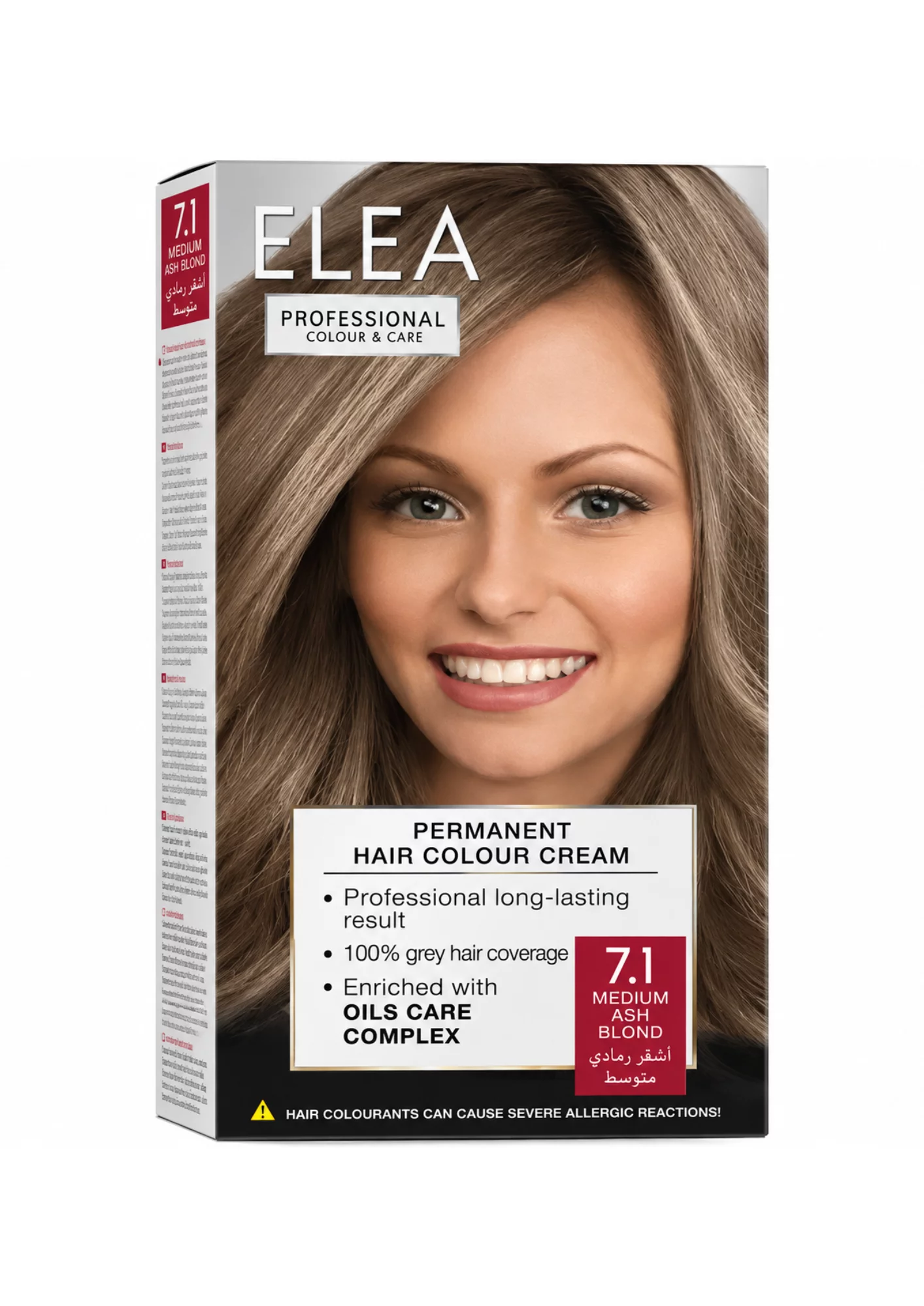 Elea Permanent Cream Hair Colour 7.1 Medium Ash Blond, 123ml