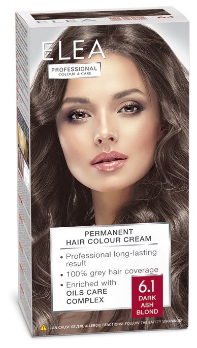 Elea Permanent Cream Hair Colour 6.1 Dark Ash Blond, 123ml
