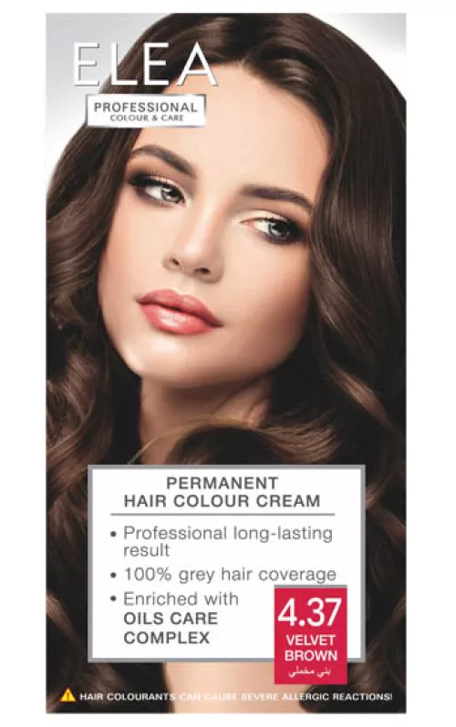 Elea Permanent Cream Hair Colour 4.37 Velvet Brown, 123ml