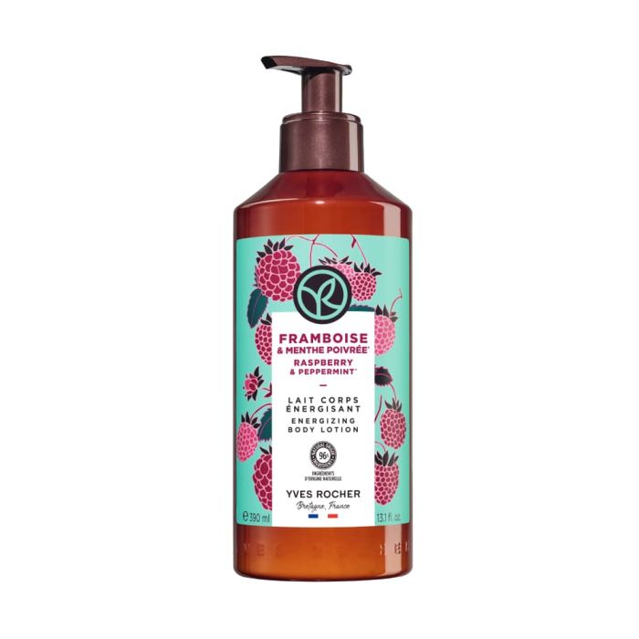 YR BAIN NATURE МЛЯКО ЗА ТЯЛО МАЛИНА И МЕНТА 390МЛ
