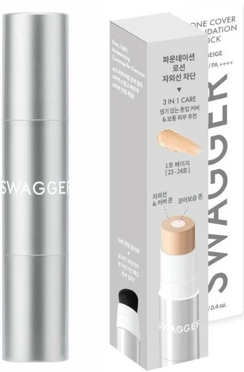 SWAGGER Унисекс дълготраен стик фон дьо тен за грижа и перфектно покритие SPF50 #01 — 12g